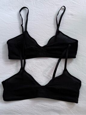 On Gossamer Black Wireless Soft Cup Bralettes - Set of 2